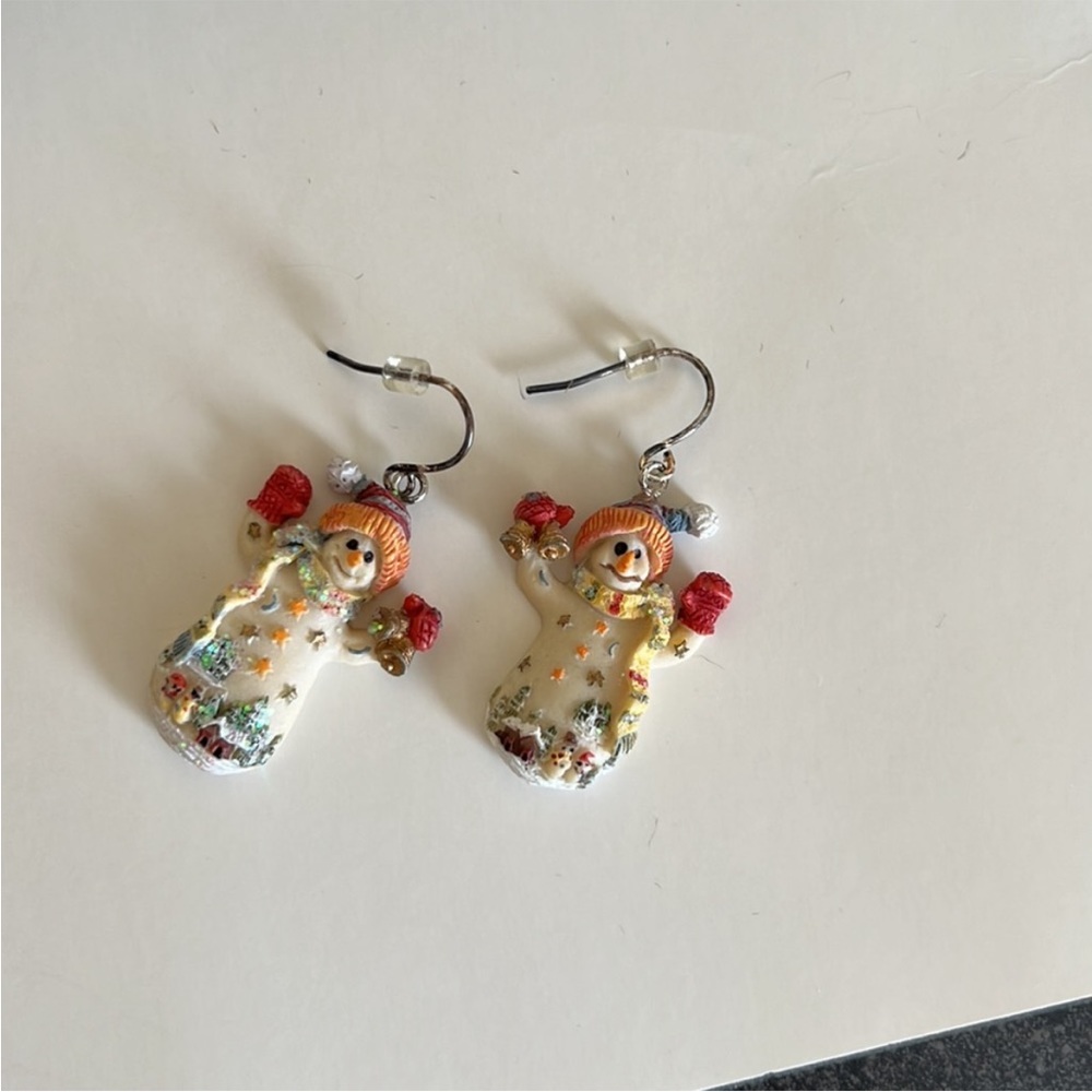 Vintage Set of 2 Snowman Earrings - Picture 3 of 6